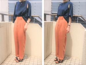 エディストクローゼットで届いた洋服の着用画像